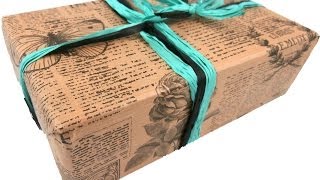 Gift Wrapping Demo  Ribbed News with Raffia [upl. by Mosra]