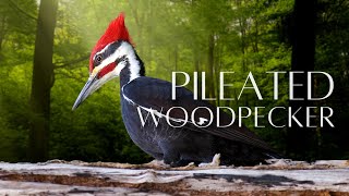 The PILEATED WOODPECKER  The LARGEST Woodpecker in North America [upl. by Lerrehs344]