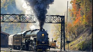 Iron Horse Reading amp Northern T1 2102 Fall Excursion Spectacular departure from Port Clinton [upl. by Urbana]