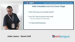 Oxygen Users Meetup Using a mix of CSS and XPath to produce high quality PDF output  Julien Lacour [upl. by Haiasi348]