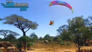 MSFS2024  Paramotor Sunset Flight in Tanzania  Wildlife Spotting [upl. by Nehtiek]