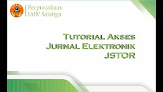 Tutorial Akses Jurnal JSTOR [upl. by Uel]