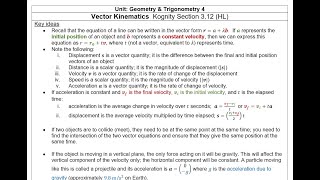 IB Mathematics AampI Lesson 312 quotVector Kinematicsquot [upl. by Isolt]