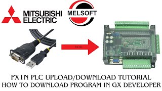 Mitsubishi PLC download program in gx developer  FX1N [upl. by Lahtnero]