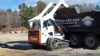 Bobcat T870 Loading Tri Axle Dump Truck [upl. by Orlan]