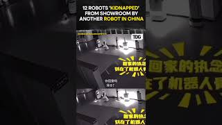 watch  Tiny robot ‘kidnaps’ 12 big Chinese bots from a Shanghai showroom viralvideo [upl. by Ennyroc]