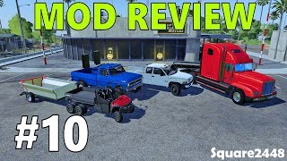 Farming Simulator 19 Mod Review 10 ATV Trailer 1970 F250 Sec Gen Dodge Semi UTV Lowboy amp More [upl. by Gordie]