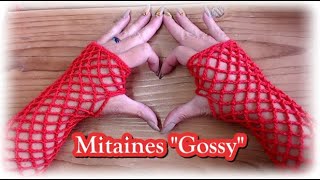 Mitaines quotGossyquot gauchers crochet вязание diy tutorial halloween mariage [upl. by Rozek]