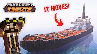 I built a MOVING OIL TANKER in Minecraft Create Mod [upl. by Marilin]