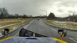 Driver crashes into snowplow while trying to pass [upl. by Loutitia144]