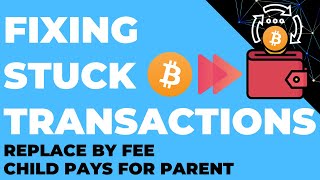 Fixing Stuck Bitcoin Transaction Replace by Fee RBF Child Pays for Parent CPFP amp Cancel via RBF [upl. by Kegan]