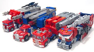 Transformers Optimus Prime 2 mode Transform Trailer Truck Vehicle Car Robot Toys [upl. by Jardena]