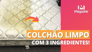 COMO LIMPAR O COLCHÃO EM CASA  3 INGREDIENTES [upl. by Enirtak]