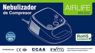 Guía de uso del Compresor de Nebulizador HomeLife  AIRLIFE AN832 [upl. by Eiramait]