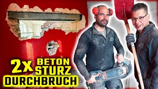 DURCHBRUCH WAND  2x BETONSTURZ ohne STÜTZEN einbauen  Home Build Solution [upl. by Nhguahs]