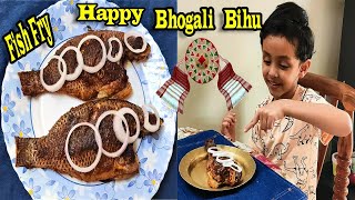 Happy BhogaliMagh Bihu  Fish Fry Recipe  Magh Bihu Celebration With Fish Fry [upl. by Ennovad]