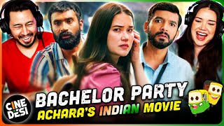 Acharas Indian Movie  BACHELOR PARTY Teaser amp Trailer Reaction  Diganth Yogi Achyuth Kumar [upl. by Argela]