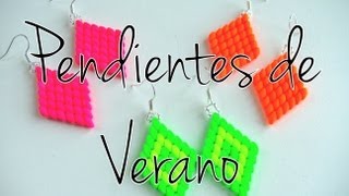 Abalorios DIY  Pendientes de Verano con Superduo Neon  aretes [upl. by Durrell970]