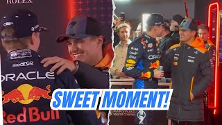 Lando Norris CONGRATULATING Max Verstappen after Losing the F1 Championship Battle [upl. by Enohpesrep]