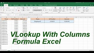 VLookup With Columns Formula [upl. by Gill430]