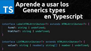 Typescript Generics  Aprende a como usar los Tipos Genéricos en Typescript [upl. by Lered]