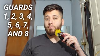 Beard Trimming Length Examples With Hair Clippers 18 Guards [upl. by Dahc269]