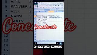 Merging two cells data into one cell ll Concatenate ll Advanced Excel ll shorts excel [upl. by Lihcox]