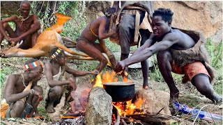 African Primitive TribeHADZABE Try Spagetti For the First Time after Living only on Hunting [upl. by Longley974]