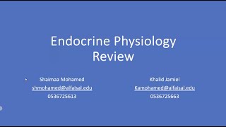 Endocrine Physiology Questions  Shaimaa Mohamed amp Khalid Jamiel  ERP 122 PAL review session [upl. by Attesor]