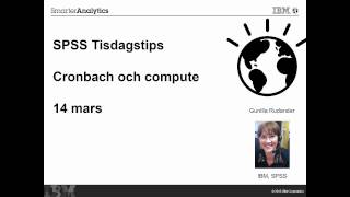 SPSS tisdagstips 14 mars  Cronbachs alpha [upl. by Bamby]