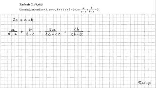 Zadanie 2 Matura maj 2011 PR Wyrażenia algebraiczne Dowodzenie [upl. by Firman384]