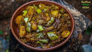 පොල් කිරි නැතුව අල දාල උයන වම්බටු කරිය Delicious Potato Brinjal Recipe  Indian Style Eggplant Curry [upl. by Herr485]