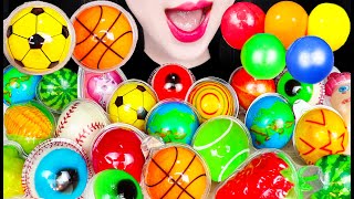 ASMR Basketball Watermelon Eyeball Gummy Jelly 농구공 젤리 눈알 젤리 먹방 Mukbang Eating [upl. by Nnairrehs]