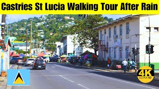 Saturday Morning After Rain in Castries Town Saint Lucia Caribbean [upl. by Rotsen]