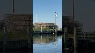 Crab pots stacked on docks at saxis island Virginia crabbing crab crabhouse crabshack crabbing [upl. by Nogas]