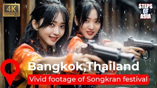 Bangkok Songkran 2024 The most famous festival in Thailand 4k [upl. by Hazelton]