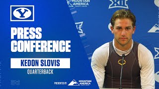 Kedon Slovis talks with the media after a scrimmage  BYU Football  August 12 2023 [upl. by Sinnal]