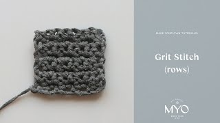 How to crochet Grit Stitches in rows  Hur du virkar quotGrit Stitchesquot i rader [upl. by Julie989]