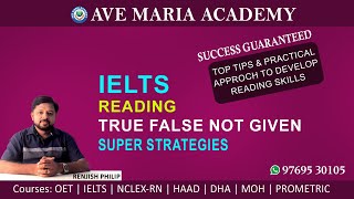 IELTS READING TRUE FALSE NOT GIVEN BY RENJISH PHILIP [upl. by Ophelie750]