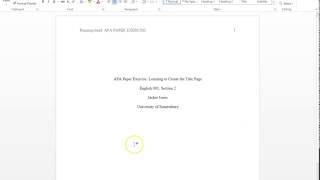 APA Formatting Part 1  The Title Page  6th EditionSimple [upl. by Jerald820]