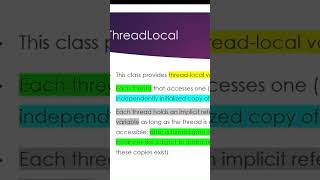 ThreadLocal values java coding codingtutorial programming programmer education shorts [upl. by Nehtanhoj]