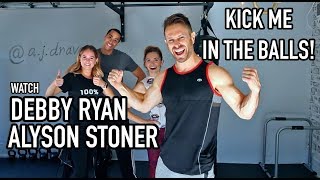 Krav Maga Class  Groin Kick Tutorial w Debby Ryan amp Alyson Stoner  AJ Draven [upl. by Trocki496]