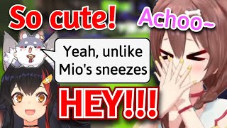 Chat Notices a Difference Between Korone and Mios Sneezes Hololive [upl. by Ciredor662]