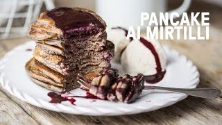 Pancake senza uova vegani al succo di mirtilli [upl. by Enrobso]