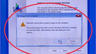 Reimage Fix Windows cannot find a system image on this computer attach the backup hard disk insert [upl. by Othelia898]