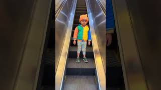 Longest Narrow Escalator Funny Cute Baby Coming Alone😀 [upl. by Benildis]