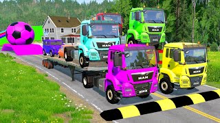 TRANSPORTING PIXAR CARS amp FRUITS WITH COLORED amp JOHN DEERE vs CLAAS vs TRACTORS  BeamNGdrive 983 [upl. by Maice814]