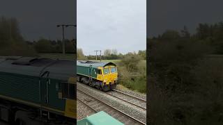 Class 66550 on a LeedsSouthampton intermodal at Willington [upl. by Anneyehc]