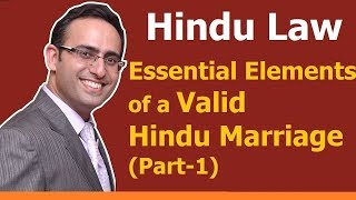 FAMILY LAW  HINDU LAW 3  Essential Elements of valid Hindu Marriage Part1 [upl. by Stevenson]