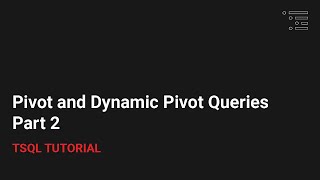 Using Pivot in TSQL  Pt 2 [upl. by Errised]